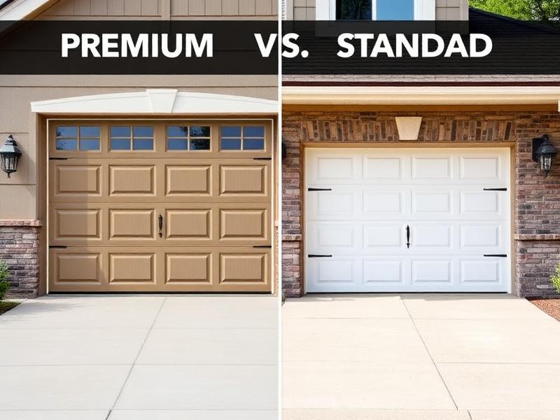 Side-by-side comparison of premium insulated and standard garage doors